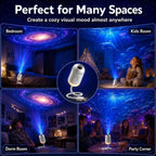 2027 Upgraded Galaxy & Ocean Projector, Plug and Play Hd Star Projector, 360° Adjustable Hd Smart Dynamic 5D Holographic Night Light Projector for Bedroom Ceiling (3 Projection Films)