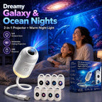 2027 Upgraded Galaxy & Ocean Projector, Plug and Play Hd Star Projector, 360° Adjustable Hd Smart Dynamic 5D Holographic Night Light Projector for Bedroom Ceiling (3 Projection Films)