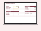 Digital Wedding Planner dashboard on laptop